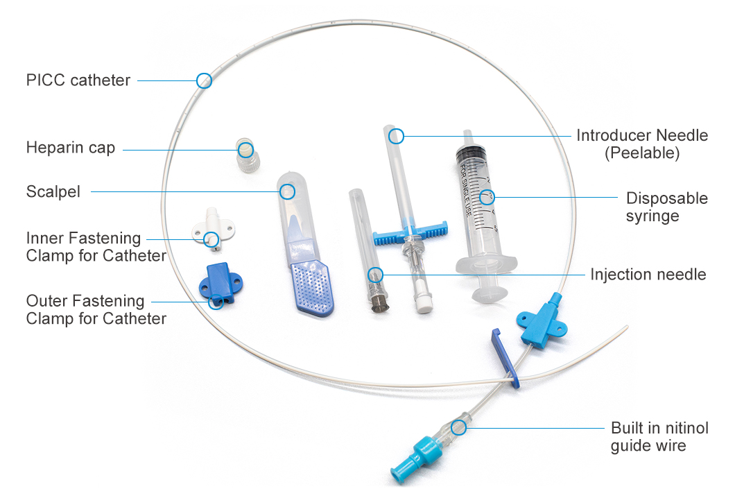 Disposable PU Peripheral Inserted Central Catheter Kit PICC Catheter ...