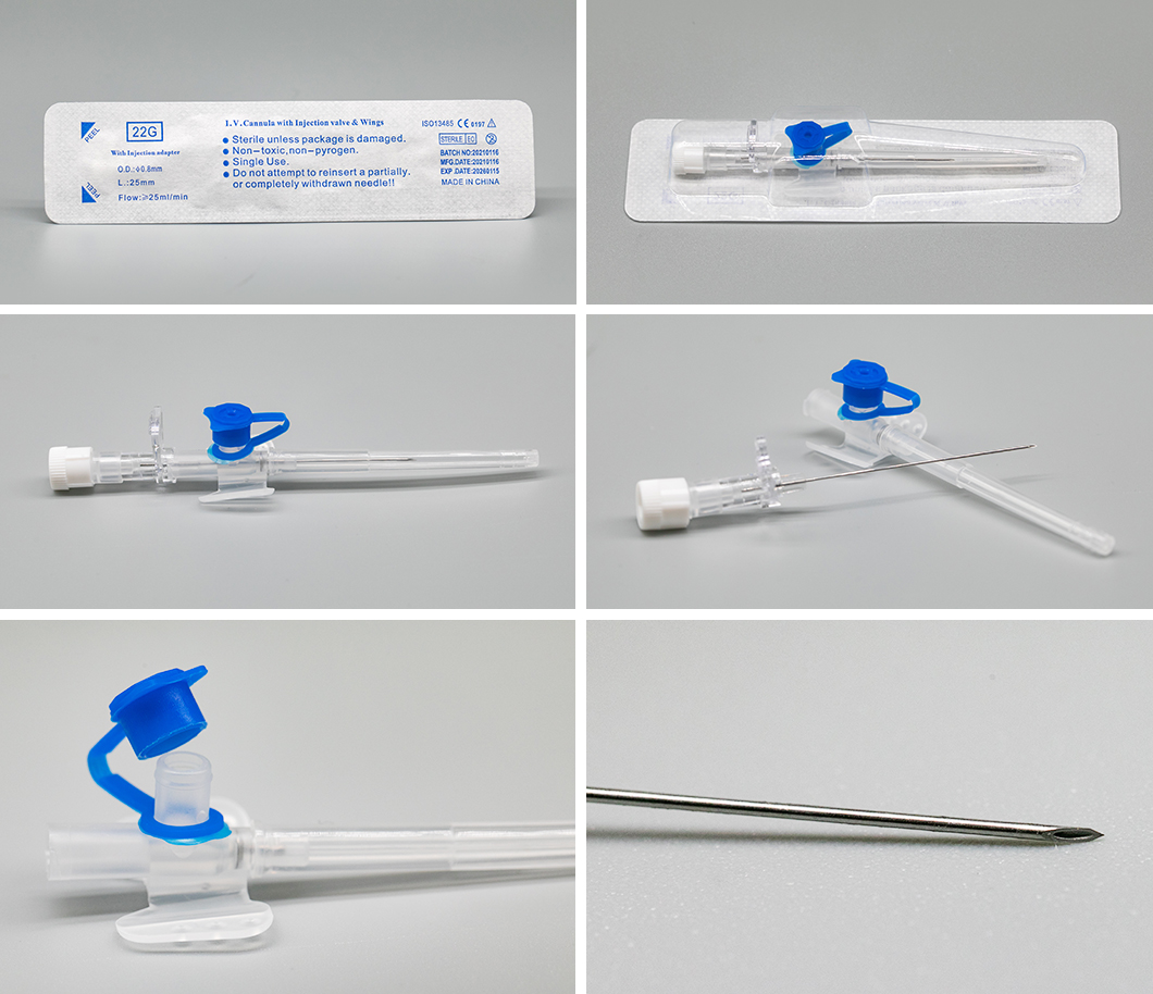 Disposable Medical IV Intravenous Cannula with Injection Port for ...